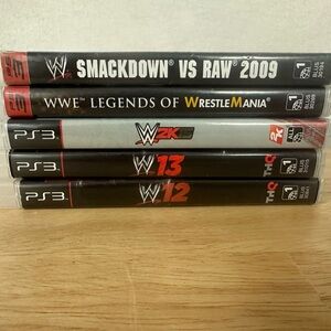 WWE PlayStation 3 Lot Of 5 WWE 12 WWE 13 2K15 SmackDown Vs Raw 09 Legends Tested